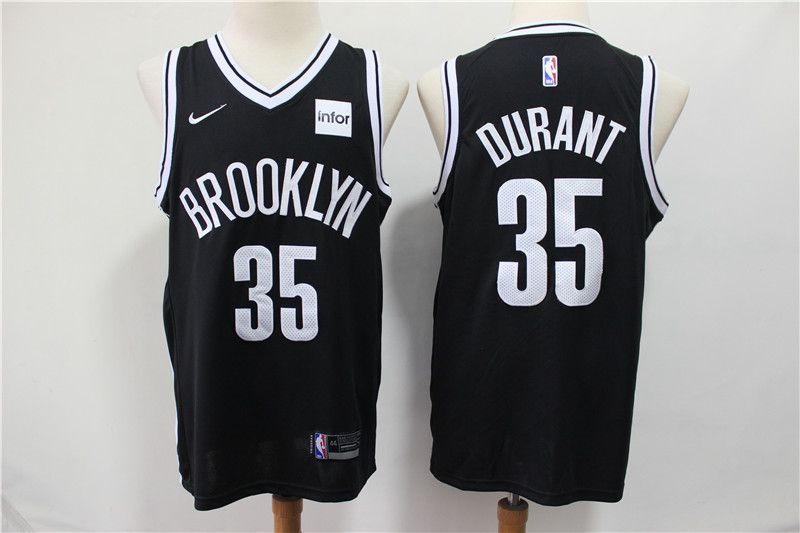 Men Brooklyn Nets #35 Durant Black Nike Game NBA Jerseys